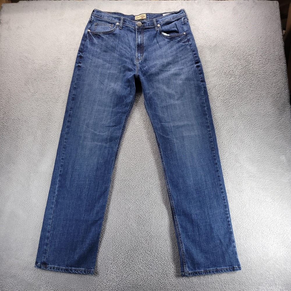 Wrangler Jeans Mens 36x38 Blue 20X 33MWXHM Straight Stretch Western Denim
